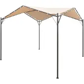 vidaXL - Prieel - 4x4 - m - staal - beige