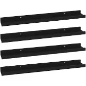 vidaXL Wandschappen 4 st 60x9x3 cm zwart