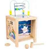 Small Foot Houten vormenstoof - Motoriekkubus Sesamstraat 27 X 27 Cm - - Sesamstraat speelgoed
