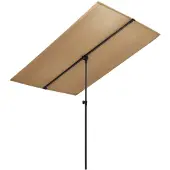 vidaXL Parasol met aluminium paal 2x1,5 m taupe