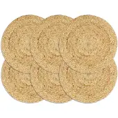 vidaXL Placemats 6 st rond 38 cm jute natuurlijk