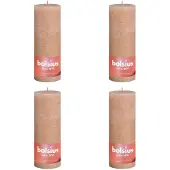 Bolsius Stompkaarsen Shine 4 st rustiek 190x68 mm mistroze