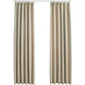 vidaXL Gordijnen verduisterend met haken 2 st 140x225 cm beige