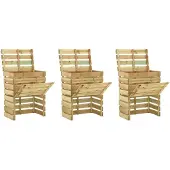 vidaXL Tuincompostbakken 3 st 80x50x100 cm geïmpregneerd grenenhout