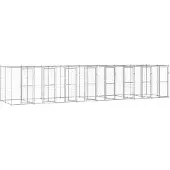 vidaXL Hondenkennel 19,36 m² gegalvaniseerd staal