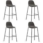 vidaXL Barstoelen 4 st stof donkergrijs