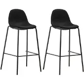 vidaXL Barstoelen 2 st stof zwart