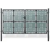 vidaXL Zwarte enkele deur schuttingpoort 300x150 cm