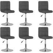 vidaXL Eetkamerstoelen 6 st draaibaar stof donkergrijs