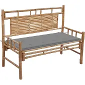 vidaXL Tuinbank met kussen 120 cm bamboe