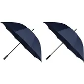 Falcone 2x Stormparaplu navy/marine blauw 130 cm - Paraplu's