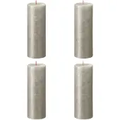 Bolsius Stompkaarsen Shimmer 4 st rustiek 190x68 mm champagnekleurig