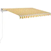 vidaXL Luifel automatisch uittrekbaar 350x250 cm geel en wit