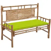 vidaXL Tuinbank met kussen, 120 cm, bamboe