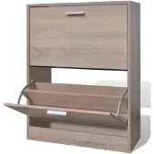 vidaXL Schoenenkast hout met 2 opbergvakken eiken-look online kopen