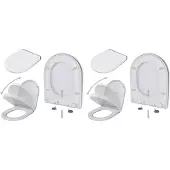 vidaXL Toiletzittingen met zachte sluiting, 2 stuks, kunststof, wit