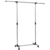 vidaXL Kledingrek verstelbaar 165x44x150 cm roestvrij staal zilver