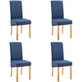 vidaXL Eetkamerstoelen 4 st stof blauw