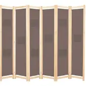 vidaXL Kamerscherm met 6 panelen 240x170x4 cm stof bruin