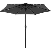 vidaXL Parasol met LED-verlichting en aluminium paal 270 cm antraciet