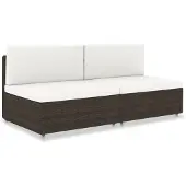 vidaXL Tweezitsbank sectioneel poly rattan bruin