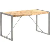 vidaXL Eettafel 140x70x75 cm massief ruw mangohout