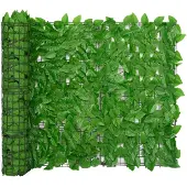 vidaXL Balkonscherm met groene bladeren 500x100 cm