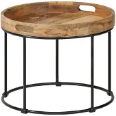 vidaXL Salontafel 50x40 cm massief mangohout en staal