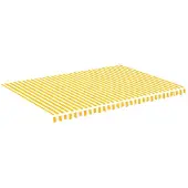 vidaXL Vervangingsdoek voor luifel 500x350 cm polyester geel en wit