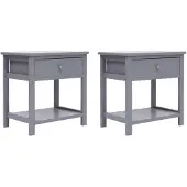 vidaXL Nachtkastje 2 st 40x29x42 cm paulowniahout grijs