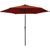 vidaXL Parasol met LED-verlichting en stalen paal 300 cm terracotta