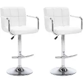 vidaXL Barstoelen 2 st kunstleer wit