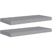 vidaXL Wandschappen zwevend 2 st 60x23,5x3,8 cm MDF grijs