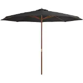 vidaXL Parasol met houten paal 350 cm antraciet
