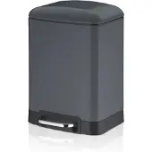 kela Afvalemmer, RVS, Donker Grijs, 6 L - | Davino
