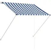 vidaXL Luifel uittrekbaar 150x150 cm blauw en wit
