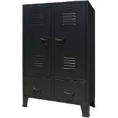 vidaXL Kledingkast industriële stijl 67x35x107 cm metaal zwart