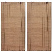 vidaXL Rolgordijnen 2 st 100x160 cm bamboe bruin