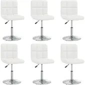 vidaXL Eetkamerstoelen 6 st kunstleer wit