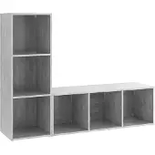 vidaXL Tv-meubelen 2 st 107x35x37 cm bewerkt hout betongrijs