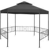vidaXL Tuinpaviljoen, 323x275x265 cm, antraciet