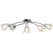 vidaXL Plafondlamp met glazen kapjes voor 5 E14 lampen