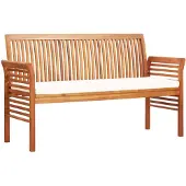vidaXL Tuinbank 3-zits met kussen 150 cm massief acaciahout