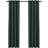 vidaXL Gordijnen linnen-look verduisterend ogen 2 st 140x245 cm groen