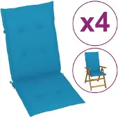 vidaXL Tuinstoelkussens 4 st hoge rug 120x50x3 cm stof blauw
