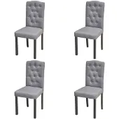 vidaXL Eetkamerstoelen gecapitonneerd stof grijs 4 st online kopen