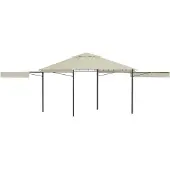 vidaXL Prieel met uitschuifbare daken 180 g/m² 3x3x2,75 m crème