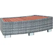 vidaXL Spatrap 92x45x25 cm poly rattan grijs