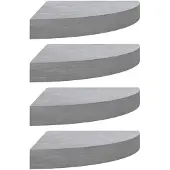 vidaXL Hoekwandschappen 4 st 35x35x3,8 cm MDF betongrijs