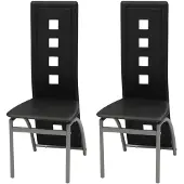 vidaXL Eetkamerstoelen kunstleer zwart 2 st online kopen